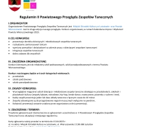 Regulamin II Powiatowego Przeglądu Zespoł&oacute;w Tanecznych