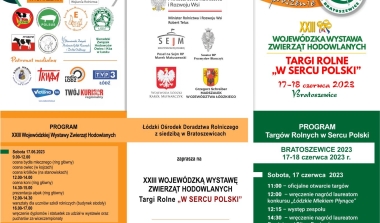 Zaproszenie na XXIII Wojew&oacute;dzką Wystawę Zwierząt Hodowlanych oraz Targi Rolne ,,W sercu Polski''