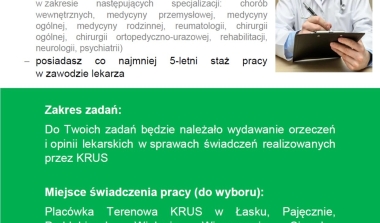 KRUS zatrudni lekarza rzeczoznawcę
