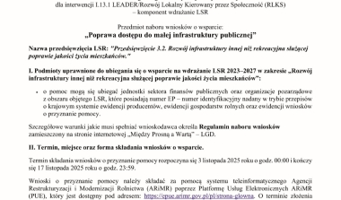 Między Prosną a Wartą LGD - Ogłoszenie