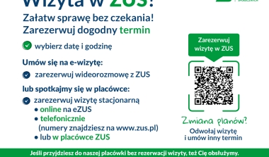 Rezerwuj wizyty w Zakładzie Ubezpieczeń Społecznych i wygodnie załatwiaj swoje sprawy