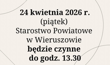 Godziny pracy 24 kwietnia 2026 r.